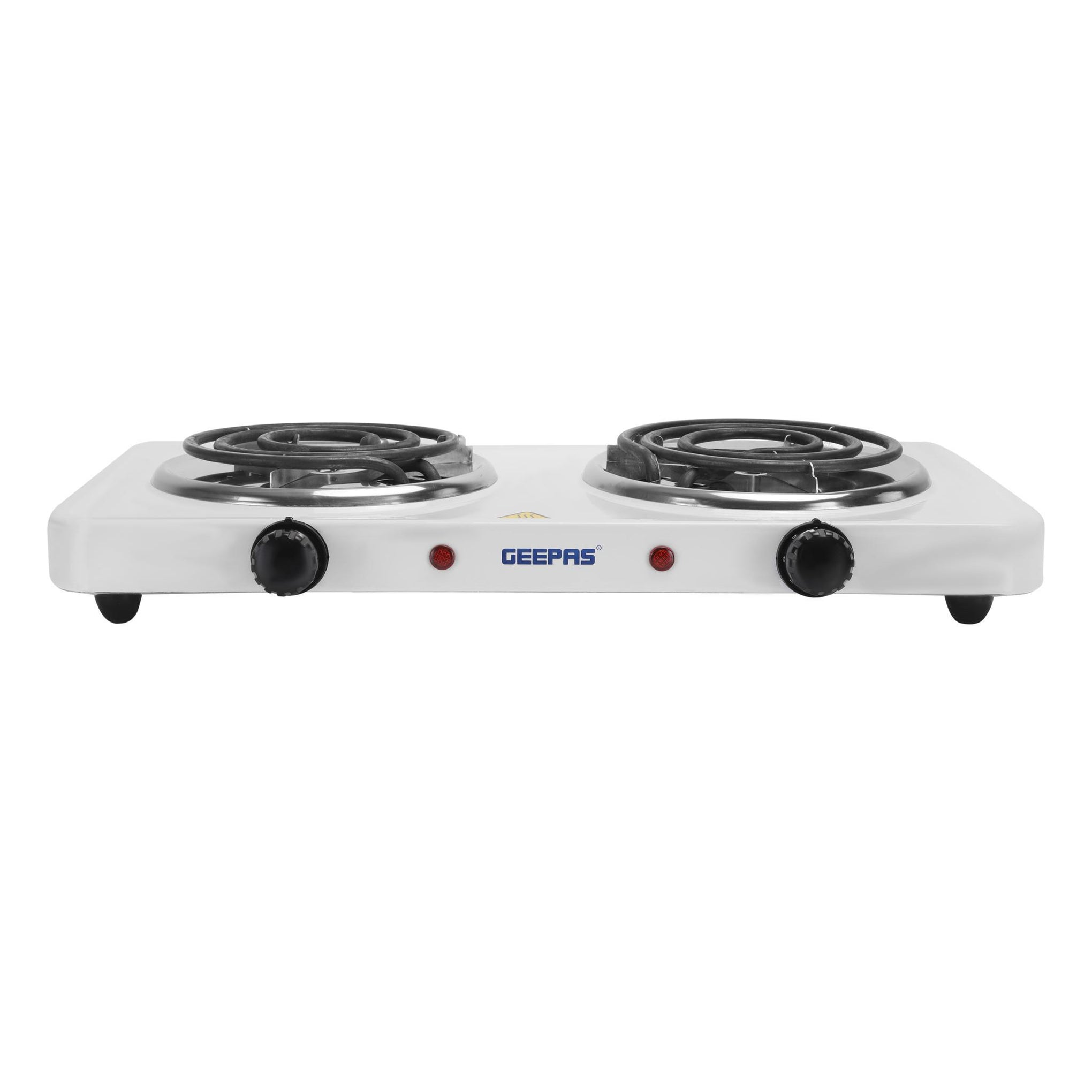 Double Electric Hot Plate with Double Solid Hotplates of 140+140 mm, Equipped with Adjustable Thermostat/ Ideal for Boiling/Frying and Other Cooking Tasks 2000 W GHP7576N White/Black