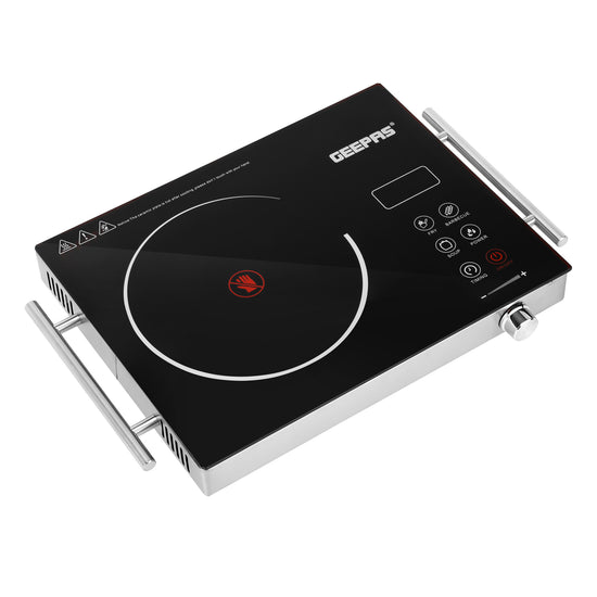 4 Digit LED Display Digital Infrared Cooker,High-Temperature Resistant Glass, Elegant Design, Fireproof Material, Stainless Steel Body,Ceramic Heating Element, With 10 levels Of watt Setting GIC6920NV Black