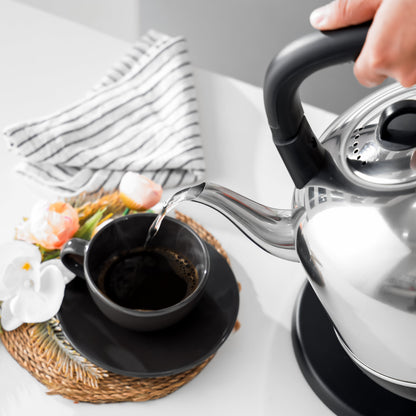 4.2L Traditional Arabic Electric Kettle - 304 Food Grade Stainless Steel, 360° Cordless Rotation Design, Large Capacity Dallah Style 4.2 L 2400 W GK38024 Silver