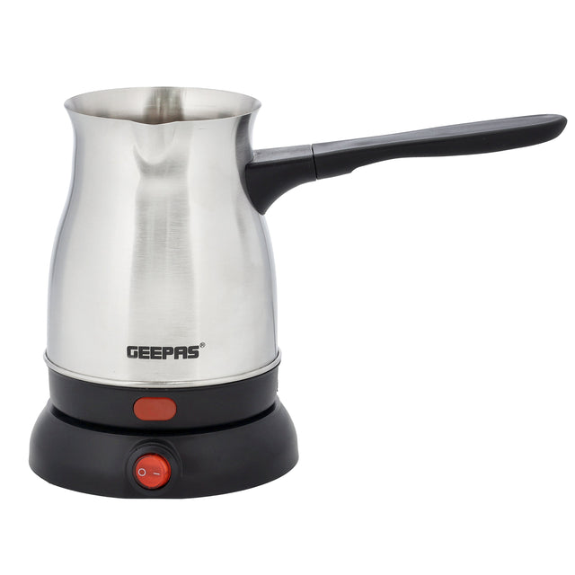 Electric Turkish Coffee Maker 0.8L Capacity, Stainless Steel | 360-Degree Rotation | Non-Automatic Cut Off | Coffee Kettle for Home Office 800 ml 800 W GK38050 Silver/Black