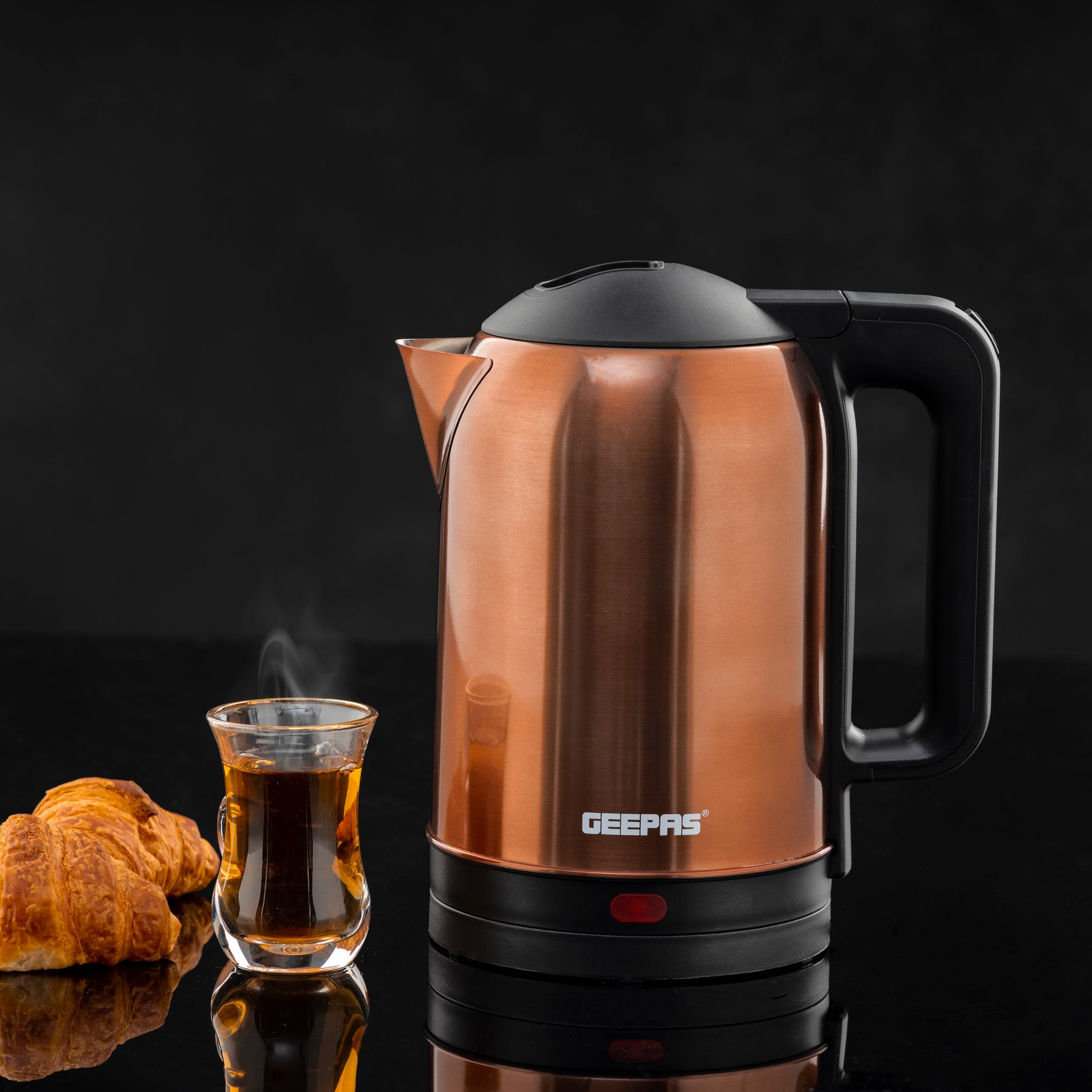 Quick Boil Stainless Steel Water Kettle | Auto Shut-Off | Boil-Dry Protection | Tea-Coffee Maker 1.8 L 1500 W GK38053 Brown