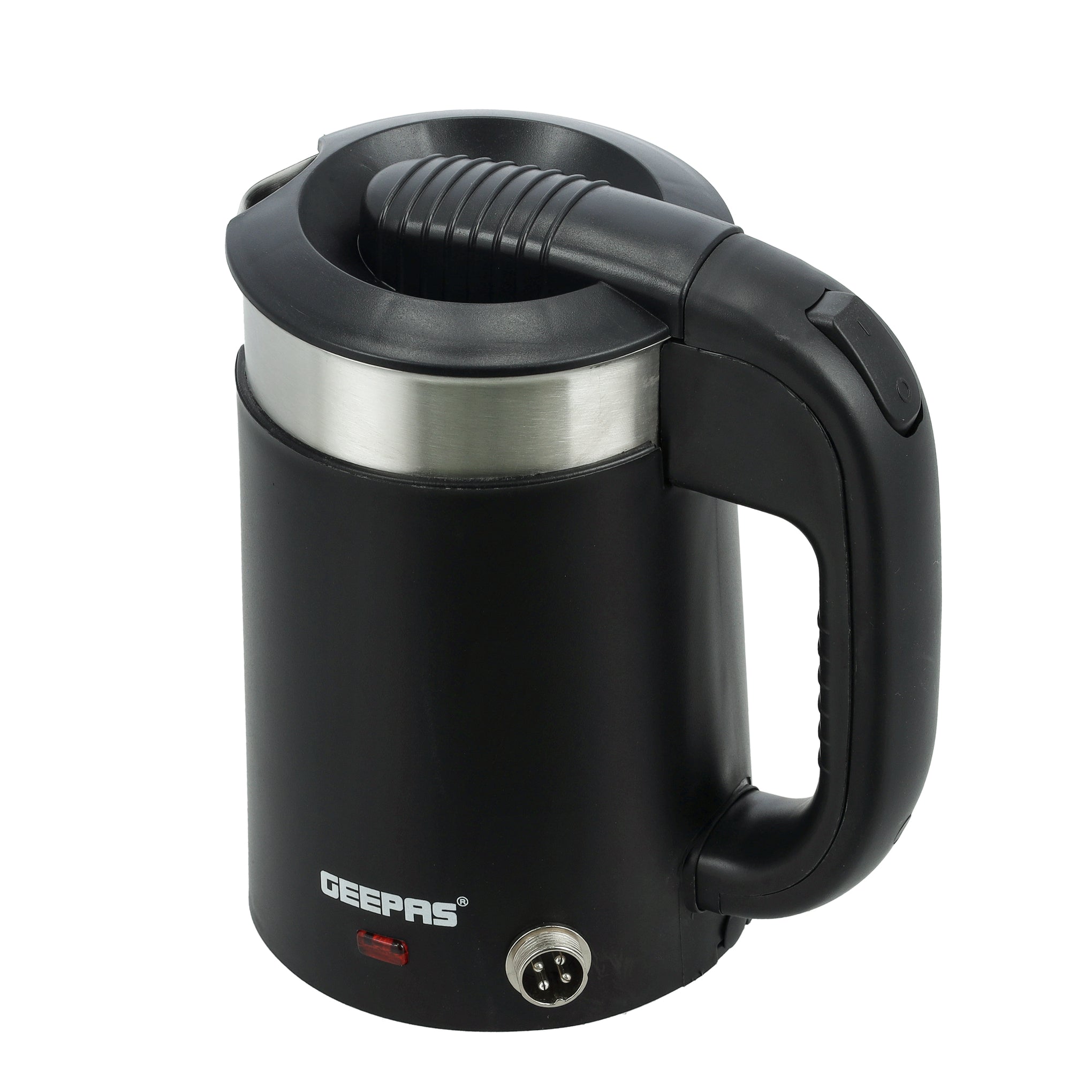 2-in-1 Double Layer Traveller's Kettle, | 12V Portable Electric Car Kettle | Stainless Steel Coffee Mug with Cigarette Lighter Charger 500 ml 1100 W GK38055 Black & silver