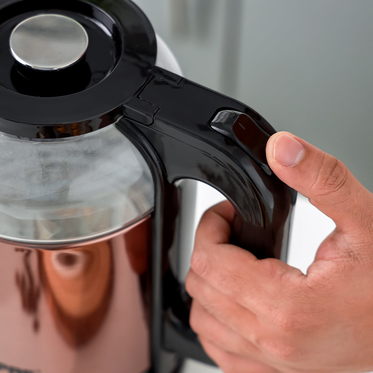 Double Layer Electric Glass Kettle With Boil Dry Protection and Automatic Cutoff 1.7 L 1500 W GK38063 Black , Rose Gold