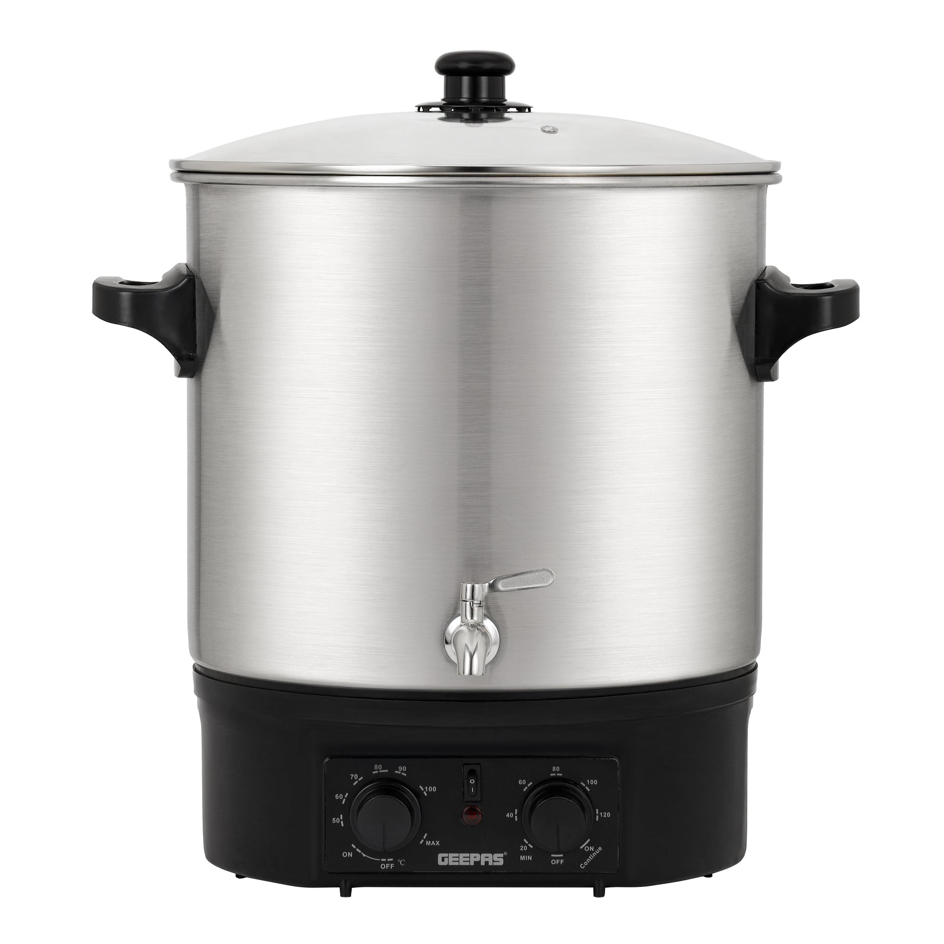 27 Liter Electric Water Boiler | Stainless Steel | Timer & Temperature Control | Black/Silver 27 L 2000 W GK38077 Black/Silver
