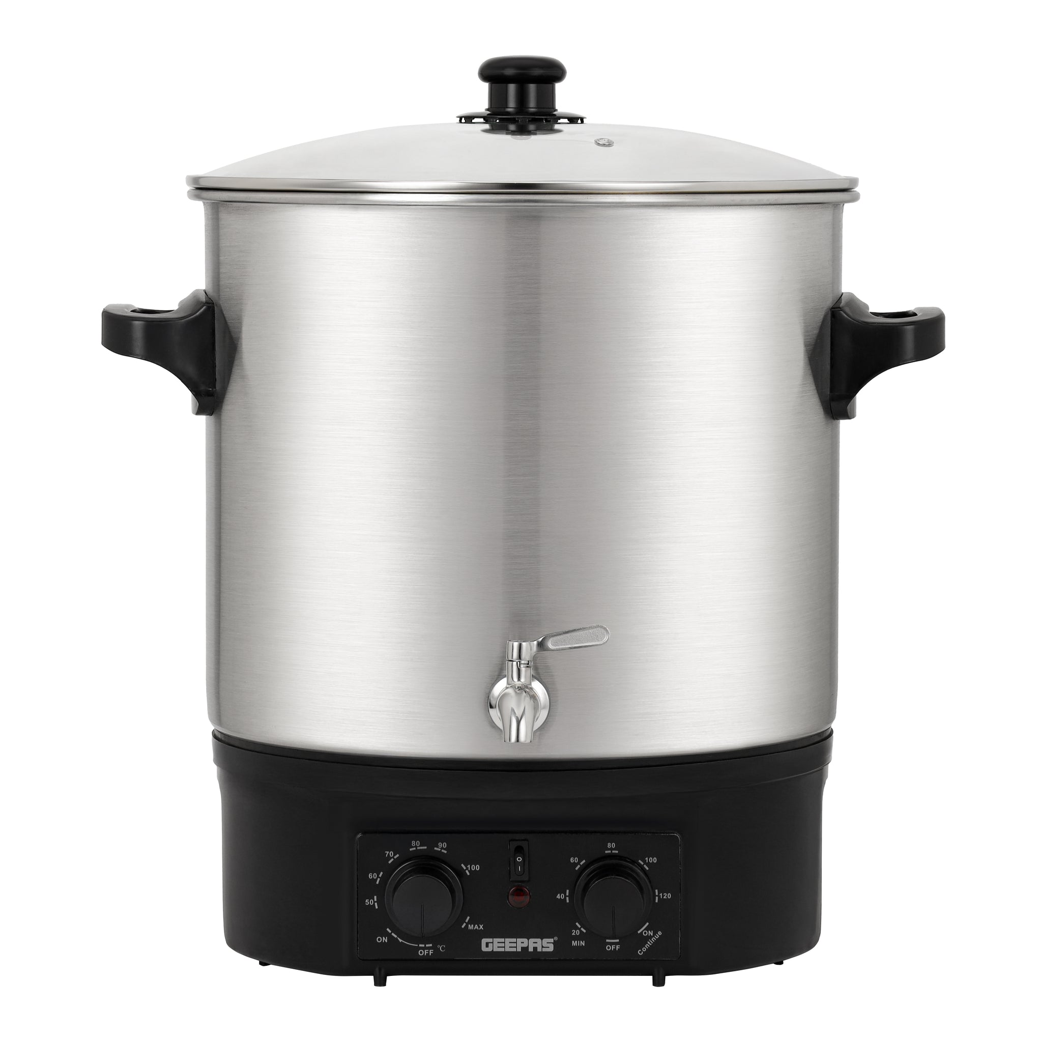 27 Liter Electric Water Boiler | Stainless Steel | Timer & Temperature Control | Black/Silver 27 L 2000 W GK38077 Black/Silver