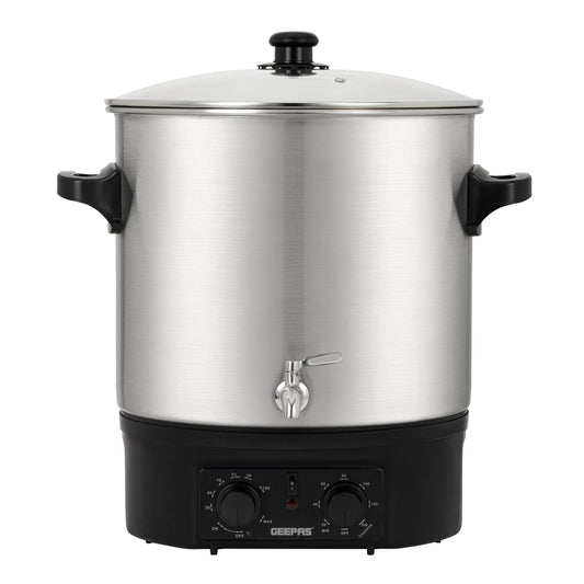 27 Liter Electric Water Boiler | Stainless Steel | Timer & Temperature Control | Black/Silver 27 L 2000 W GK38077 Black/Silver