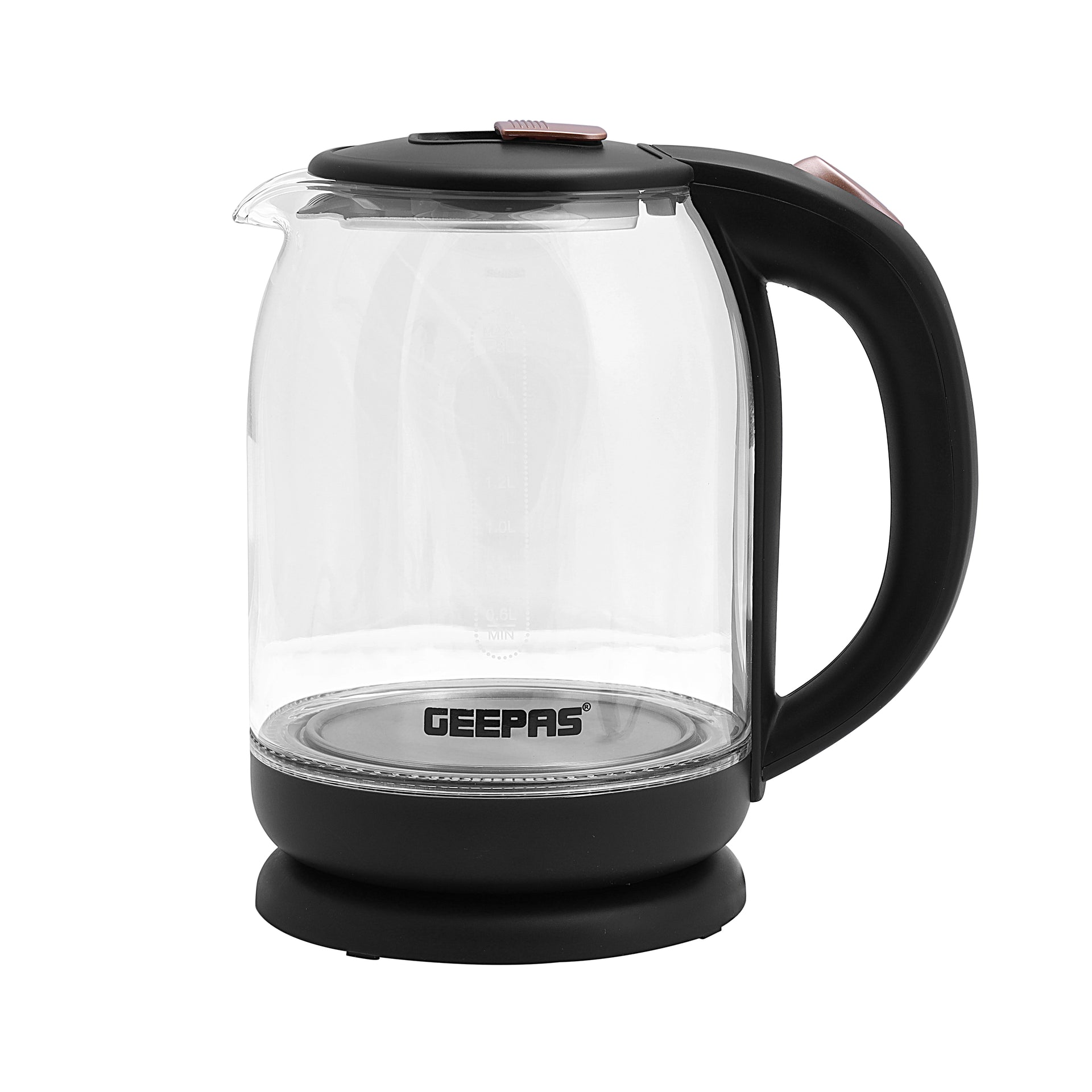 1.8 liter Electric Glass Kettle| Boil Dry Protection and Automatic Cut-Off | Perfect for Boiling Water, Milk, Tea| 1500 W Cool Touch Handle, Rotational Base, and Easy Clean Wide Opening| 2 Years Warranty 1.8 L 1500 W GK9901B Black/Clear