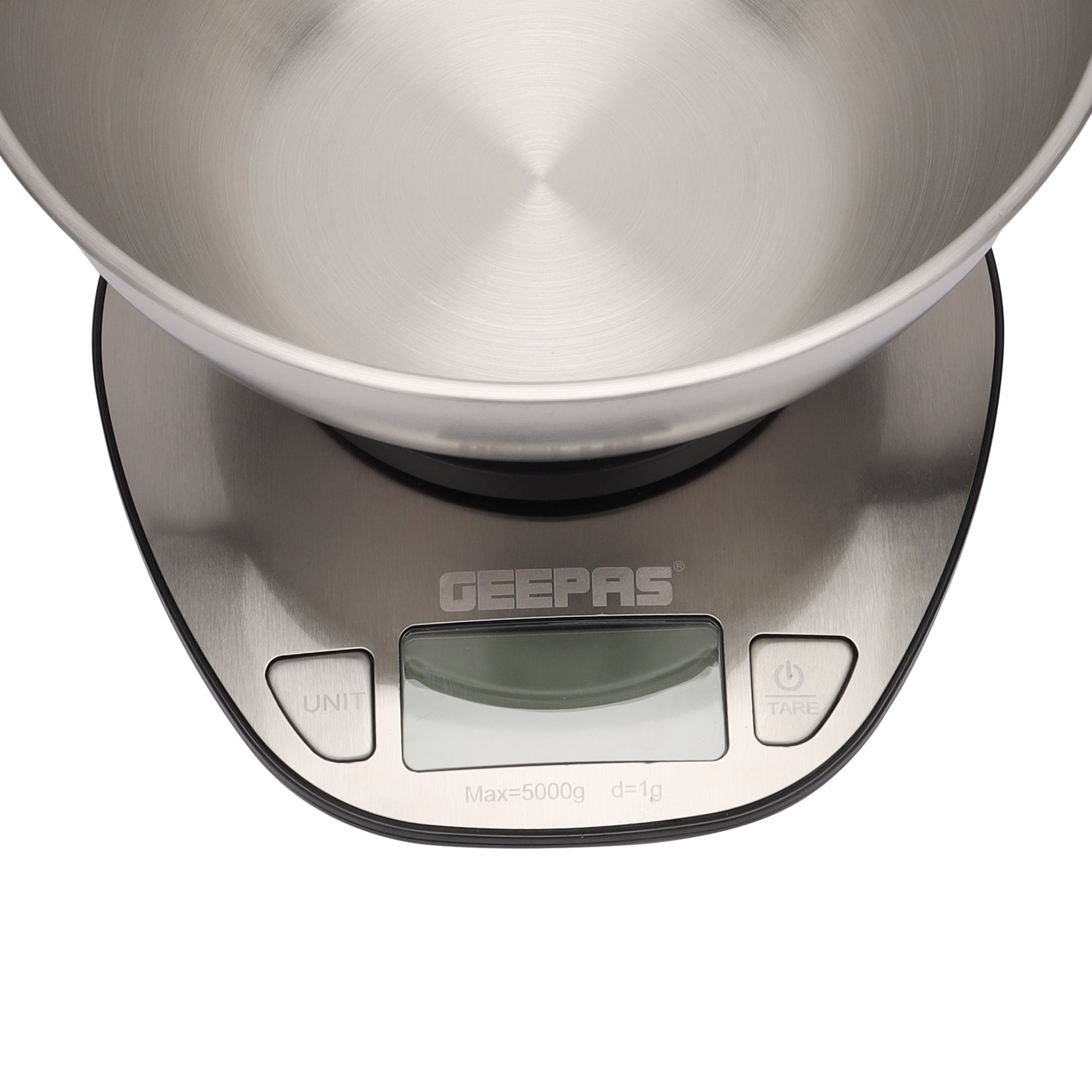 Geepas S/S Pane Digital Kitchen Scale with Overload Indicator, 5 kg Capacity