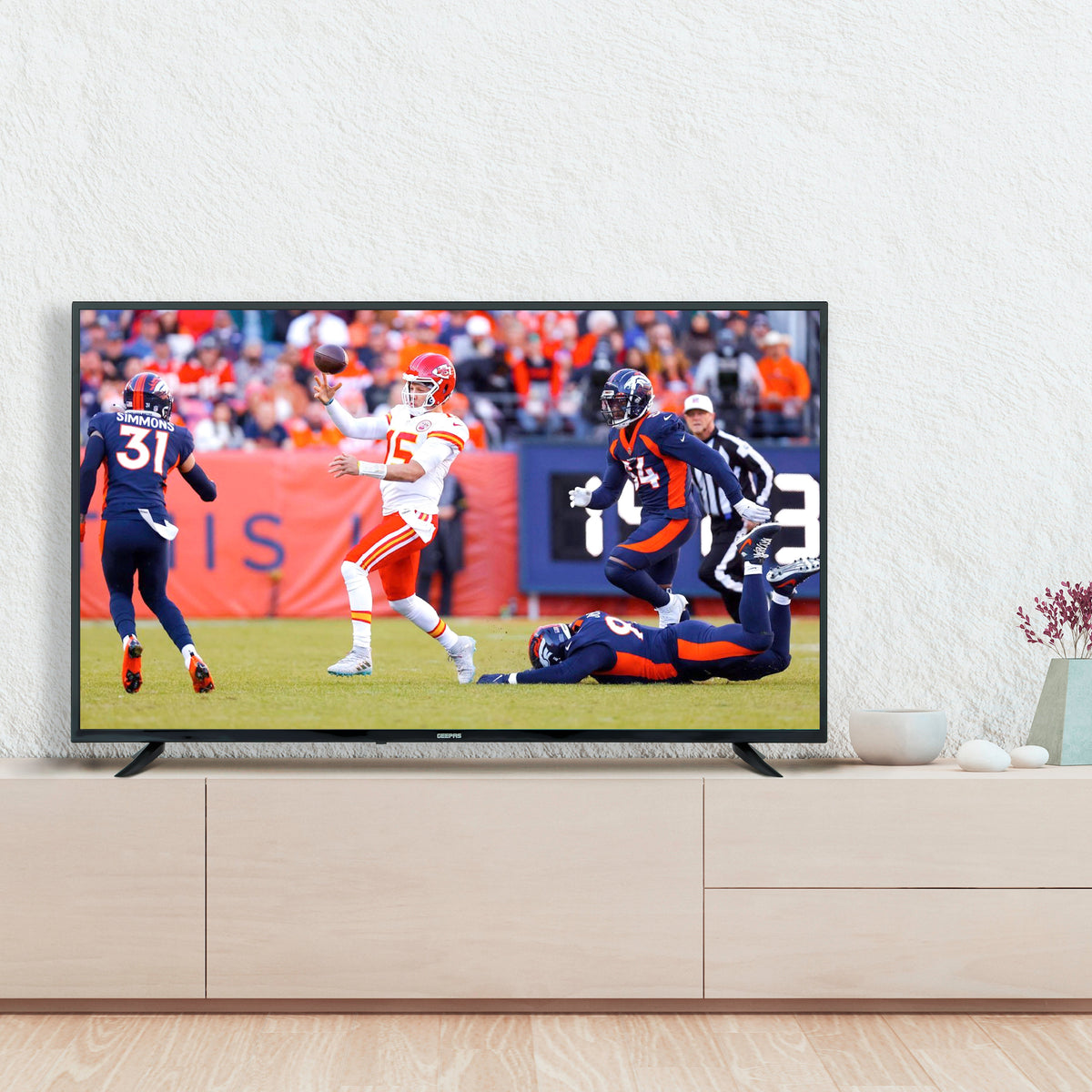 تلفزيون ذكي 50 بوصة فائق الدقة 4K بنظام أندرويد 11.0، نحيف، شاشة LED، مع جهاز تحكم عن بعد، منافذ HDMI وUSB، واي فاي، وكفاءة في استهلاك الطاقة، GLED5023SXUHD، لون أسود