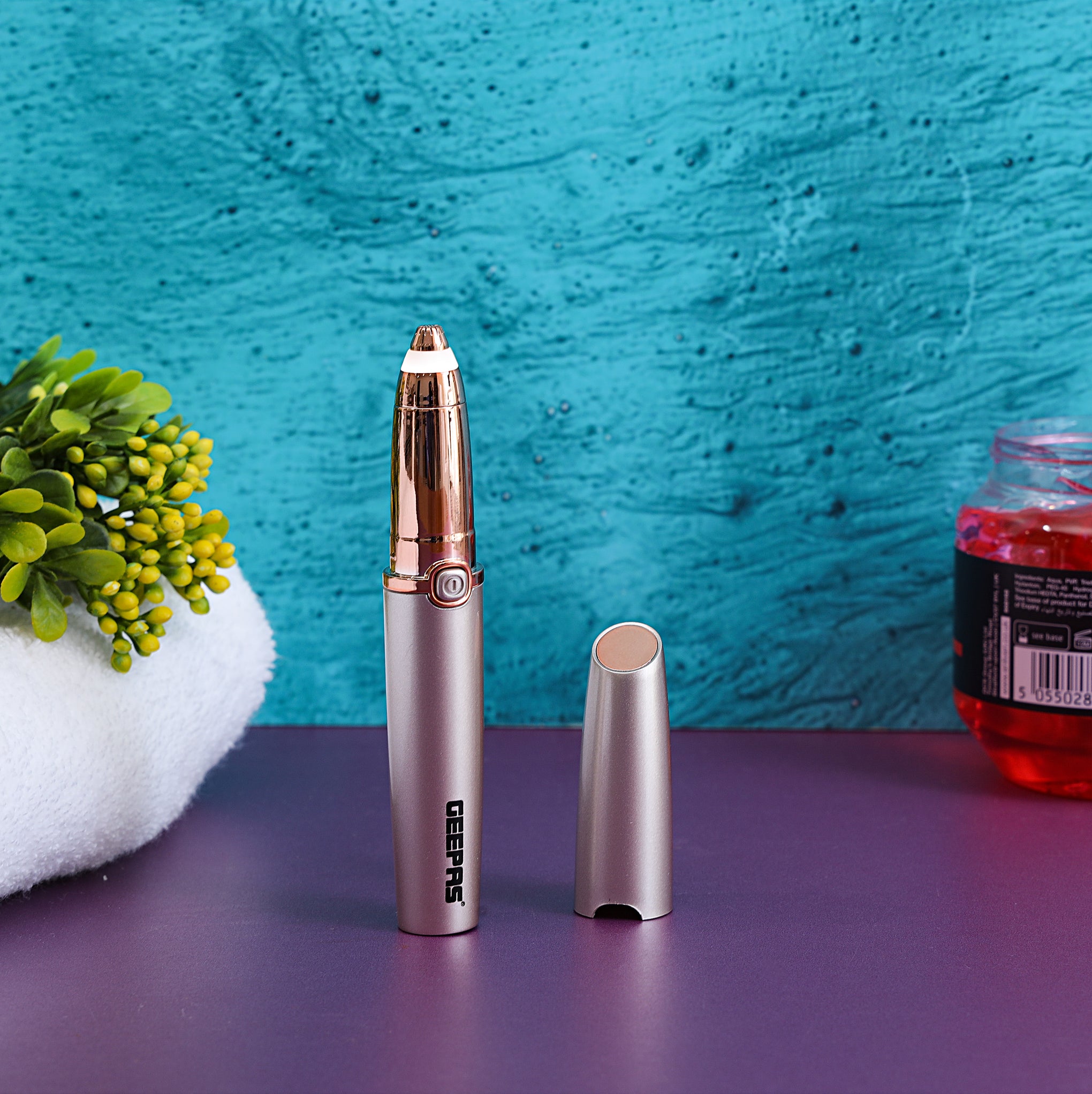 Eyebrow Trimmer- GLS86040, Ergonomic Design With Precision Tip And Comfortable Grip, Equipped Built-In Light Indicator Rose Gold 9.2cm
