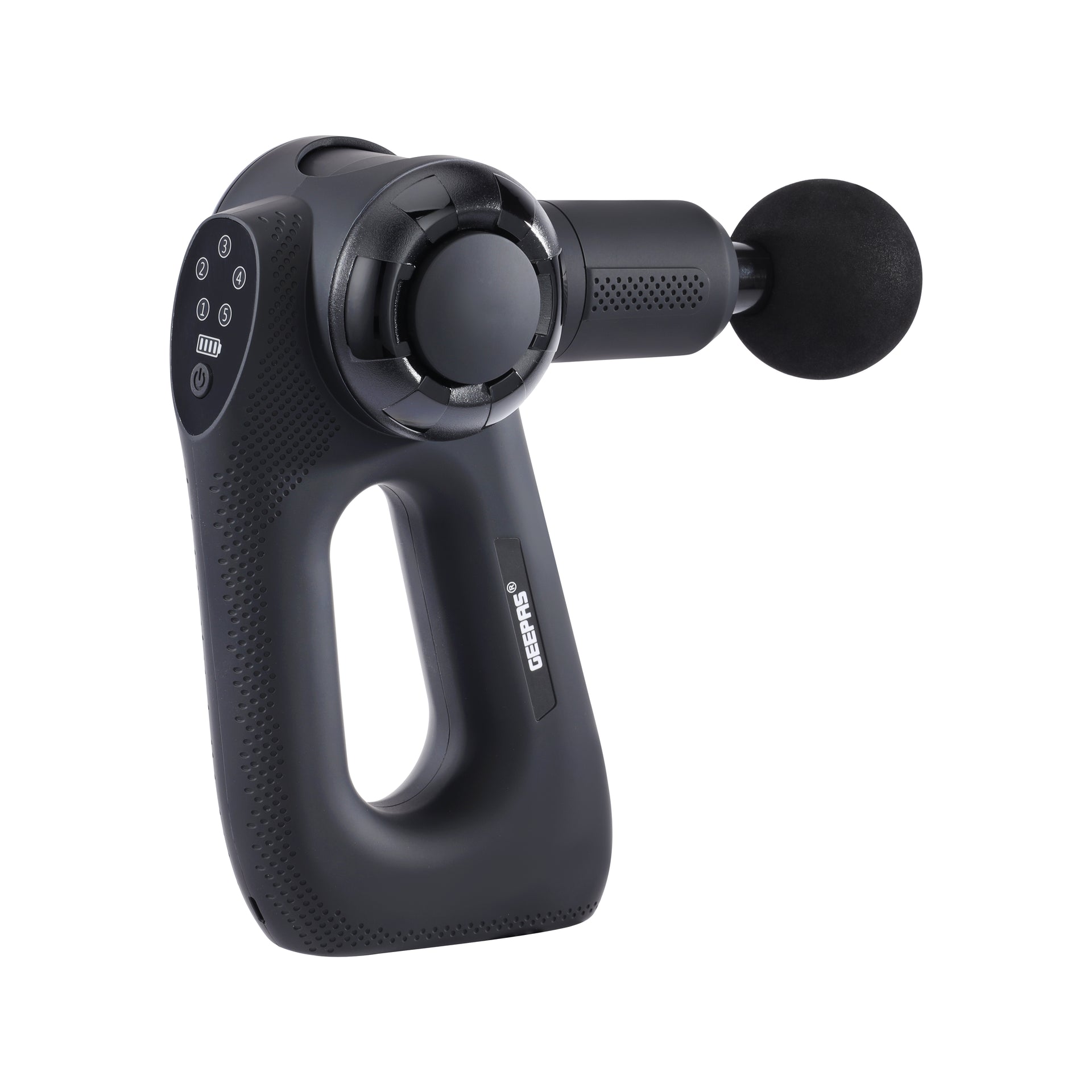 Powerful Massage Gun - 5-Speed, LED Indicator, Folding Design (3 Angles) - Includes 4 Heads - Muscle Relief & Full Body Relaxation