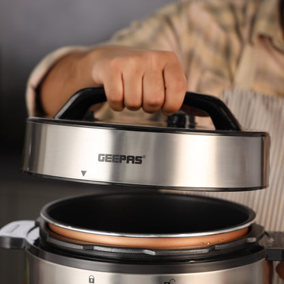 D digital Multi Cooker with MD Touch Control Panel, 12 Cooking Programs, Cook and Warm Modes, Faster Cooking and Energy Efficient, Perfect for Preparing Meat, Rice, Vegetable 6 L 1000 W GMC35053 Silver/Black