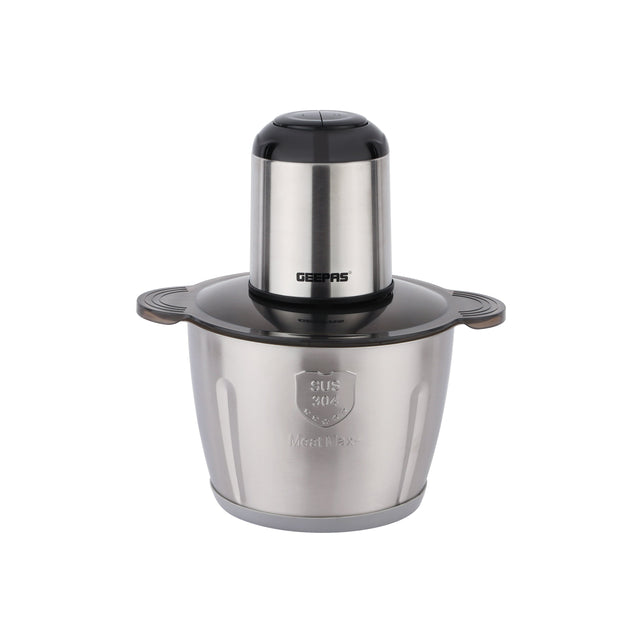 Multi-Functional Electric Food Chopper, Stainless Steel Double Blade, 3-Speed Control, Robust Stainless Steel Housing & Gear System, Overheat/Safety Protection, Anti-Slip Base, AC 220-240V, 50/60Hz, 3 L 3 L 500 W GMC42025N Black/Silver