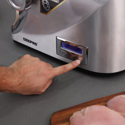 Digital Meat Grinder with Stainless Steel Blades, Copper Motor, and Reverse Function, Perfect for Home Cooking 3500 W GMG42505 Silver