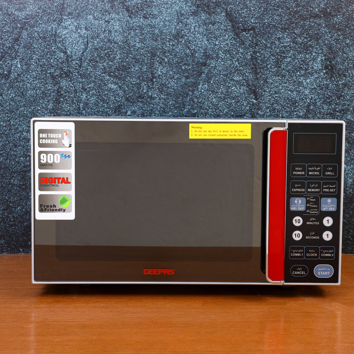 Digital Microwave Oven - Microwave Oven with Multiple Cooking Menus |Reheating & Defrost Function |Child Lock |Digital Controls 27 L 1400 W GMO1876 Silver
