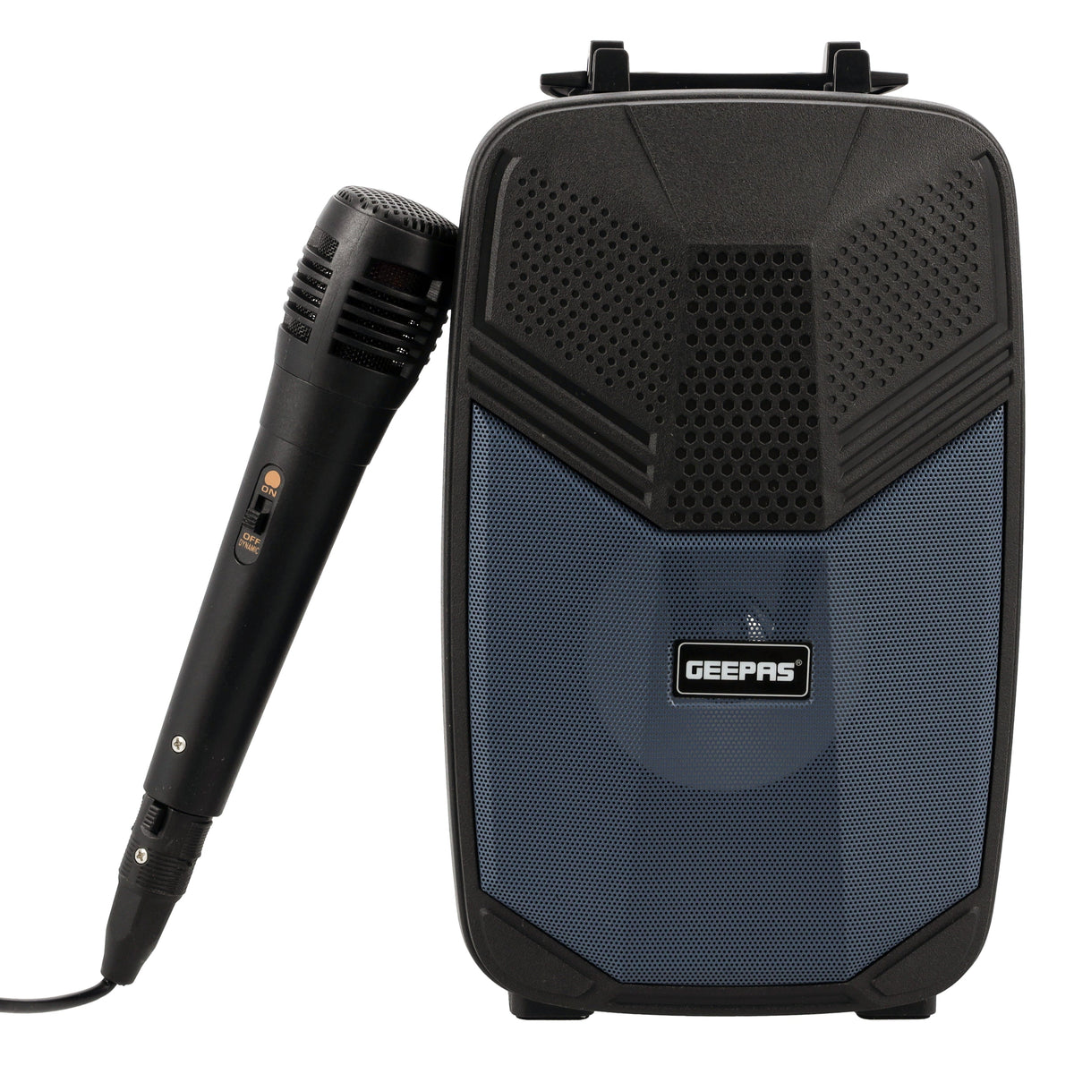 Portable Bluetooth Speaker With Microphone | Large Circle Dazzle LED Light Black/ Blue Black/ Blue