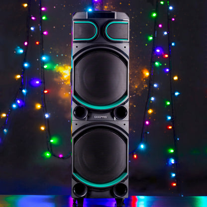 Geepas Rechargeable Professional Speaker, GMS11170, Black/Green.