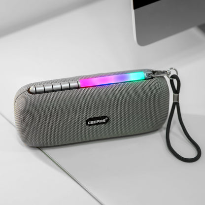 Portable Bluetooth Speaker TWS, FM Radio, Wireless Stereo Rechargeable, Lightweight Grey