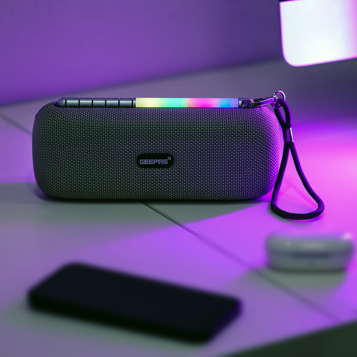 Portable Bluetooth Speaker TWS, FM Radio, Wireless Stereo Rechargeable, Lightweight Grey
