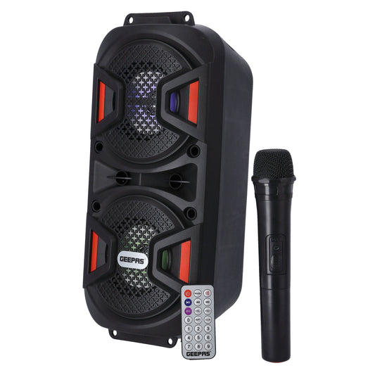 Rechargeable Portable Speaker, Portable Handle with 1500 MAH Huge Battery| TWS Connection & Compatible with BT/ USB/ AUX/ FM/ Micro SD | Ideal for Home, Hotels, Trips & Outdoor Use GMS11187 Black