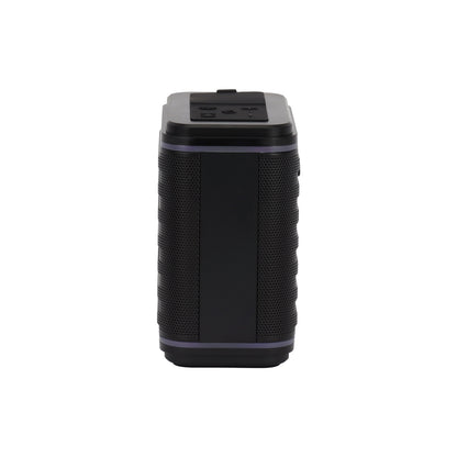 مكبر صوت بلوتوث من جيباس - GMS11200 / مدة تشغيل 4-6 ساعات، يدعم TF، USB، AUX، TWS / بطارية قابلة لإعادة الشحن، جودة محسنة، صوت محيطي ستيريو / شريطي إضاءة LED RGB مزدوج، مثالي للحفلات، والنزهات، والترفيه، إلخ / أسود، ضمان لمدة سنتين