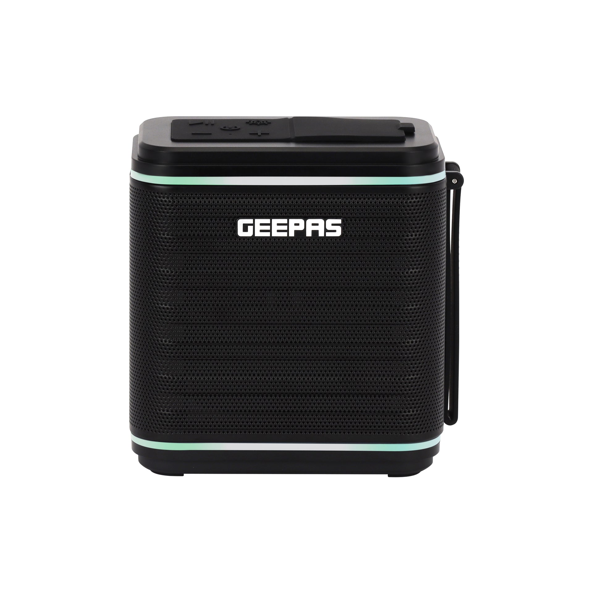 Geepas Bluetooth Speaker- GMS11200/ 4-6 Hours Playtime, TF, USB, AUX, TWS/ Rechargeable Battery, Enhanced Quality, Stereo Surround Sound/ Dual RGB LED Strips, Perfect for Parties, Picnics, Entertainment, etc./ Black, 2 Years Warranty