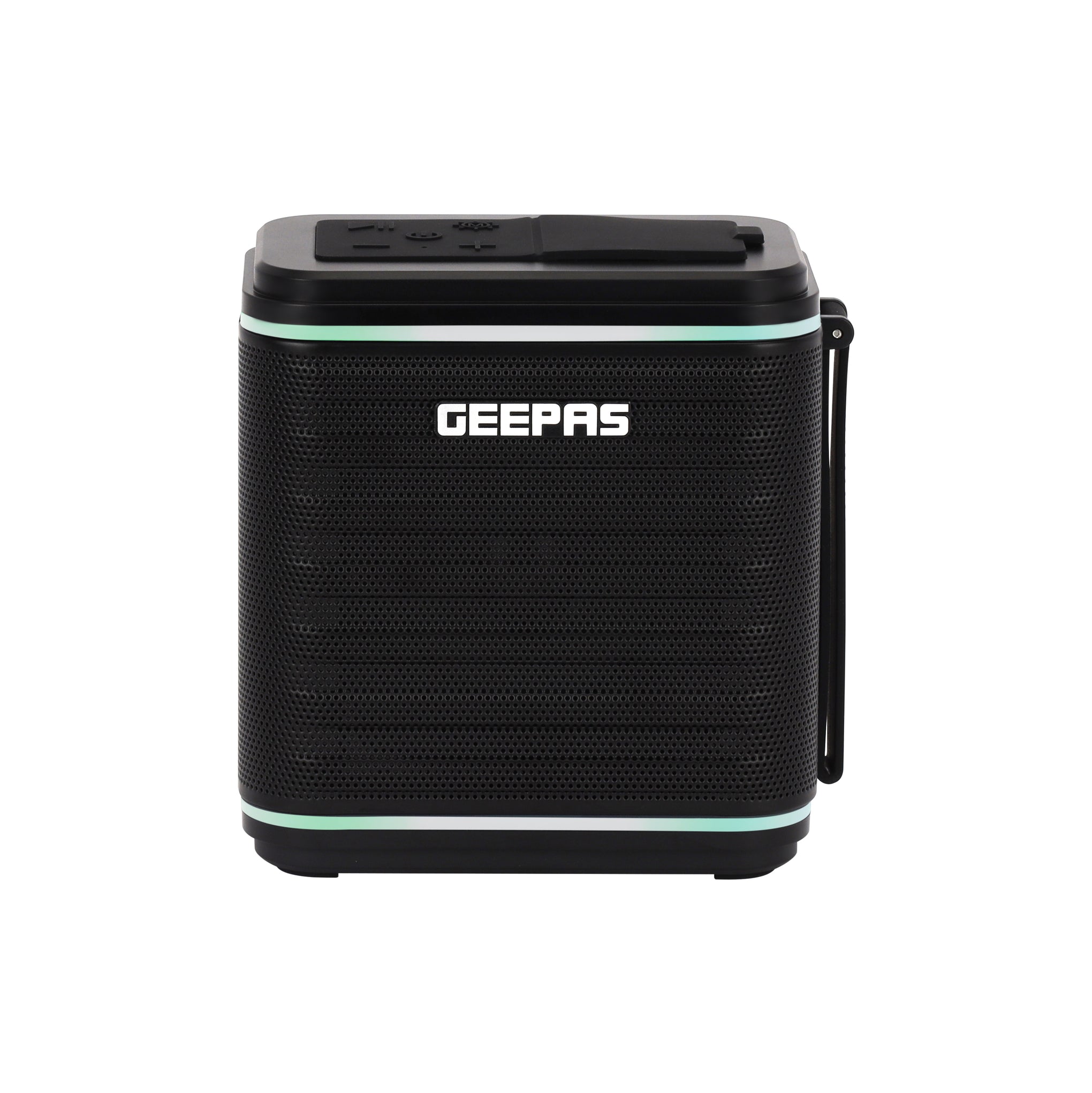 Geepas Bluetooth Speaker- GMS11200/ 4-6 Hours Playtime, TF, USB, AUX, TWS/ Rechargeable Battery, Enhanced Quality, Stereo Surround Sound/ Dual RGB LED Strips, Perfect for Parties, Picnics, Entertainment, etc./ Black, 2 Years Warranty