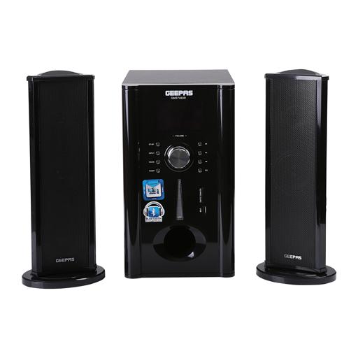 2-In-1 CH Multimedia Speaker, Remote Control | Powerful 5.25 Inch Sub-Woofer | USB, Bluetooth And Multiple Device Inputs | Surround Sound Effect Super Bass GMS7493N Black