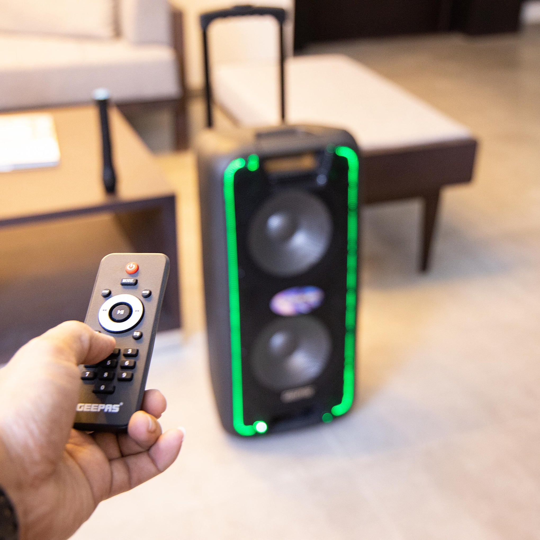 Portable And Rechargeable Professional Speaker- 10 Inch- Wireless Microphones, Battery Rechargeable | 50000 PMPO | Portable Woofer With Trolley Handle Black