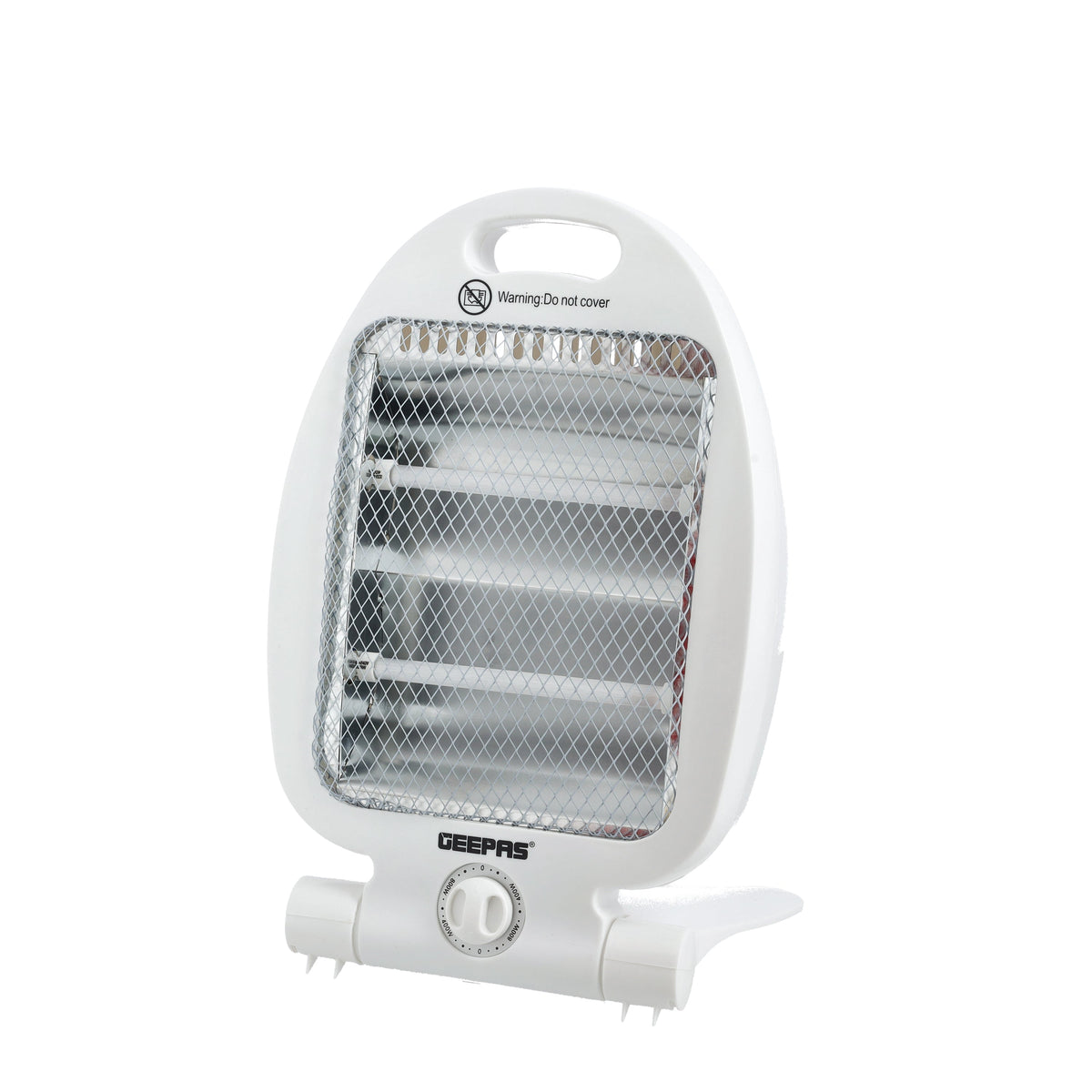 Quartz Heater Adjustable Thermostat Instant Heating Automatic Tip Over Protection Light Weight With Fold Away Stand 800 W GQH28521 White