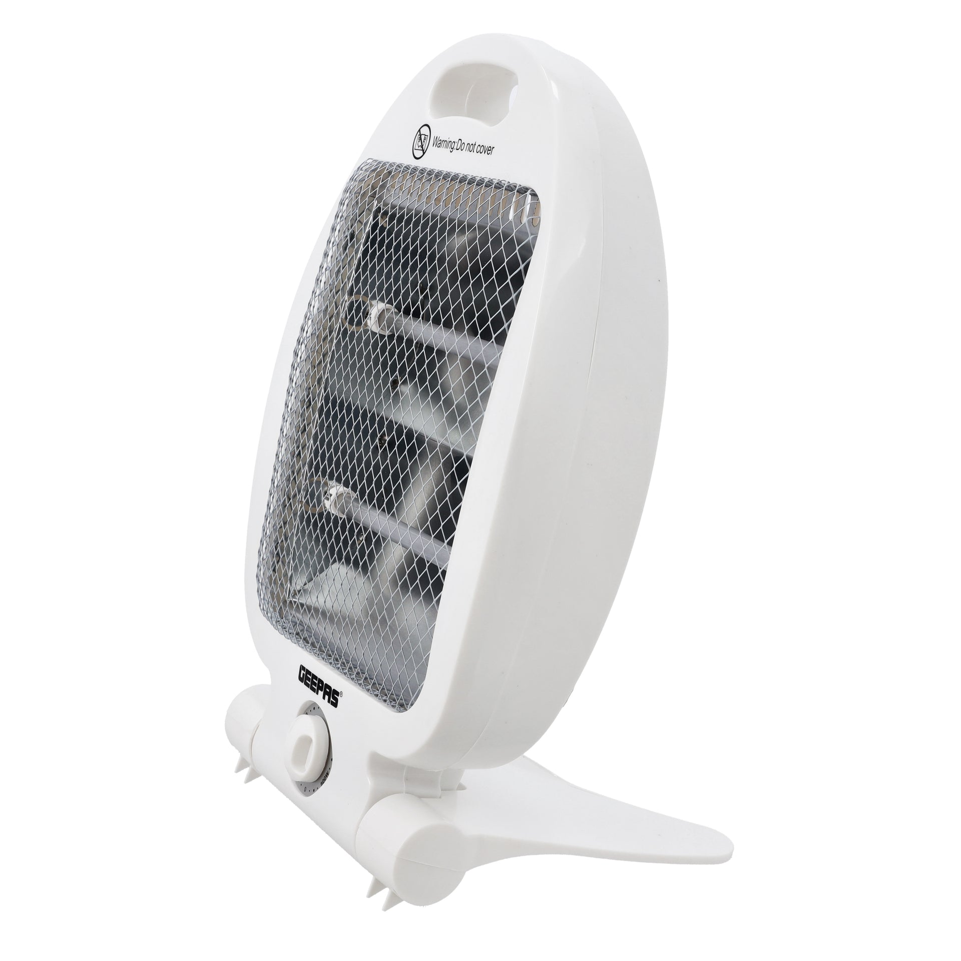 Quartz Heater Adjustable Thermostat Instant Heating Automatic Tip Over Protection Light Weight With Fold Away Stand 800 W GQH28521 White