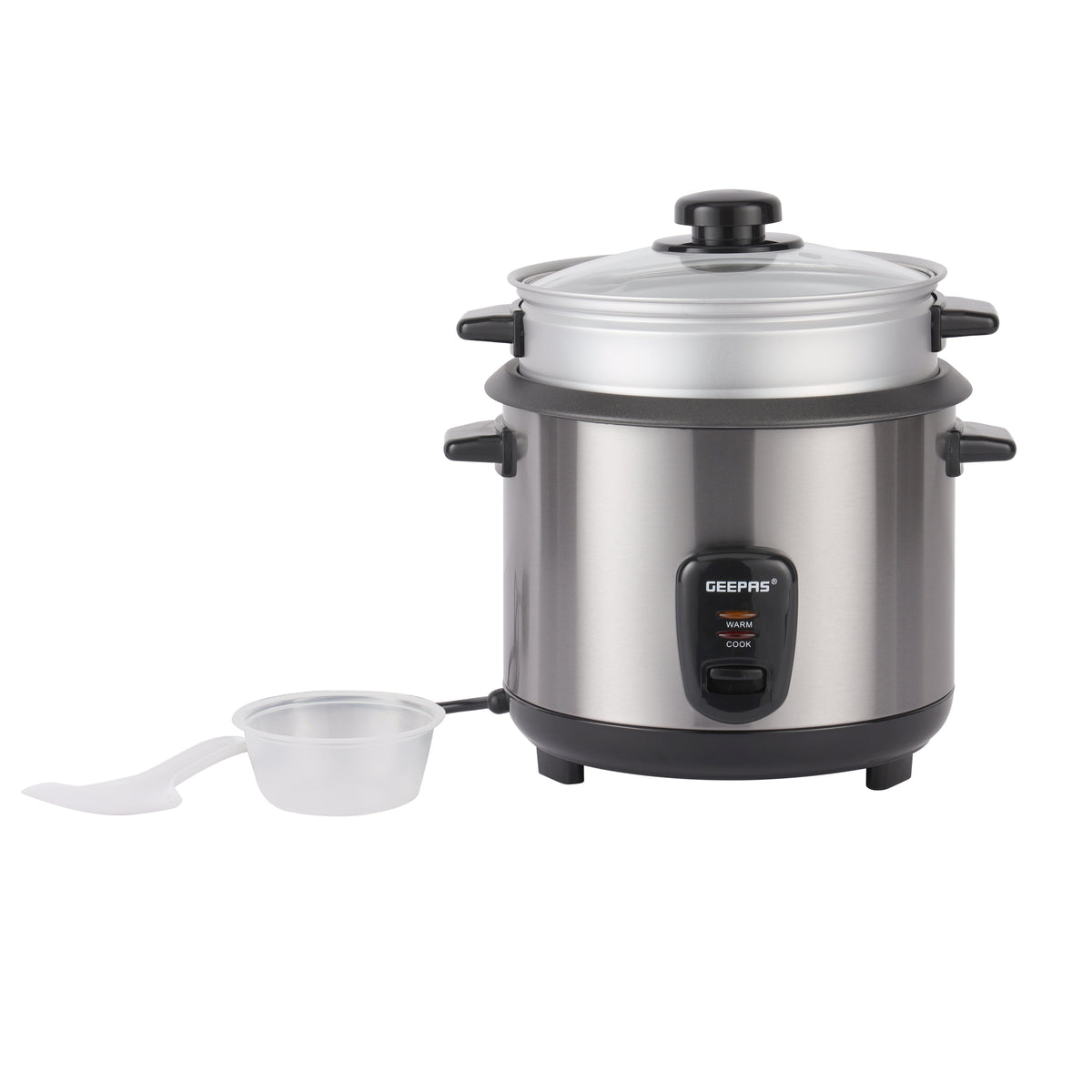 Multi-function Rice Cooker With Removable Non-Stick Inner Pot 1.5 L 500 W GRC35040 Black/Silver
