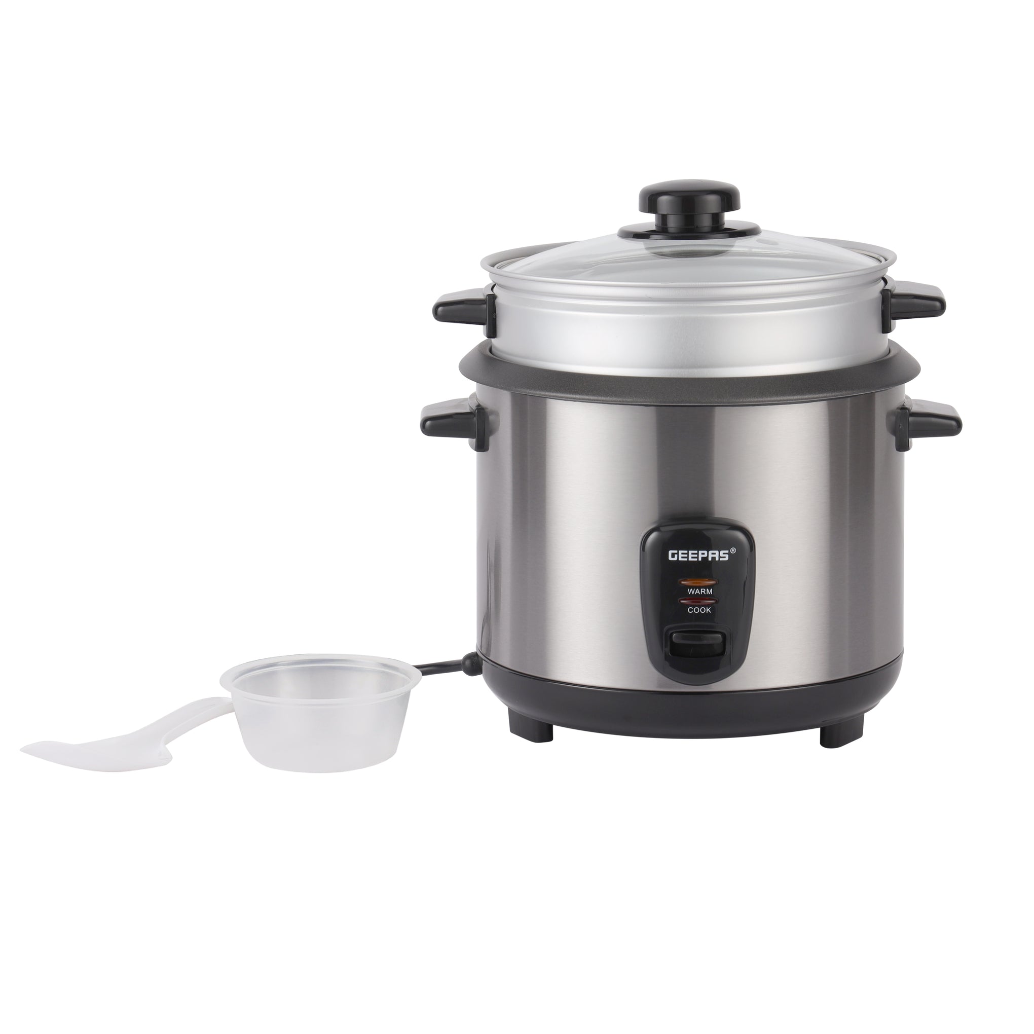 Multi-Function Rice Cooker With Removable Non-Stick Inner Pot And Cool-Touch Handle 1.8 L 700 W GRC35041 Silver/Black