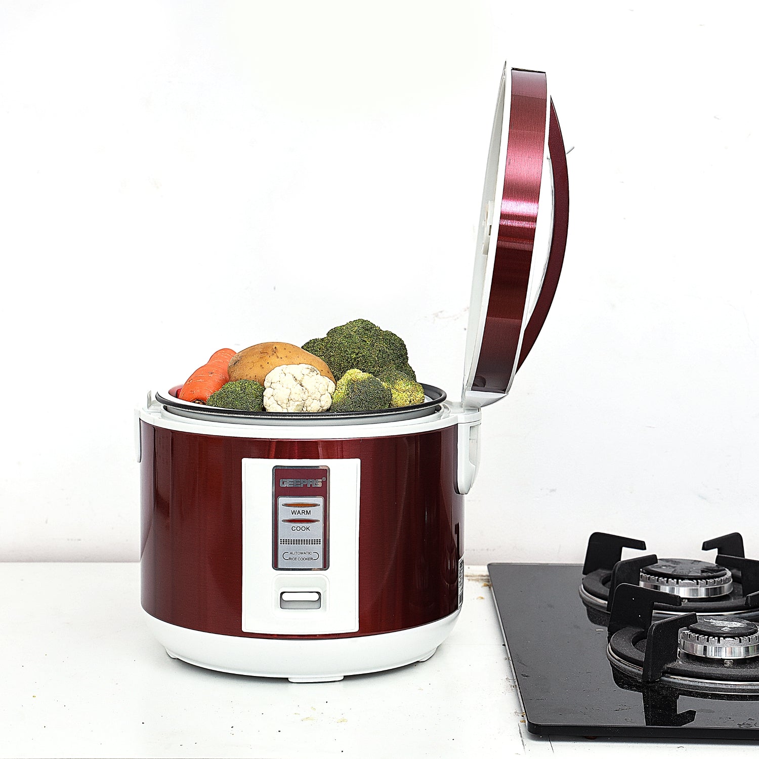 Multifunctional Automatic Rice Cooker with Stainless Steel Body & Non-Stick Inner Pot 1.5 L 708 W GRC4328N Red