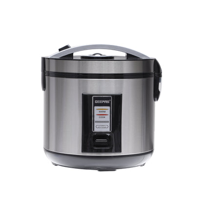 Automatic Rice Cooker With Non Stick Inner Pot, Stainless Steel Body And Plastic Steamer, Cook/Steam/Keep Warm Functions 1.8 L 762 W GRC4330N Silver/Black