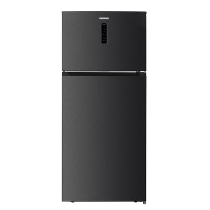 Total No-Frost Double Door Refrigerator with Adjustable Thermostat, Stainless Steel Premium Body Finish, Multi-Airflow, Recessed Chrome Handles, Tempered Glass Shelves, Chiller Fresh Box, Faster Cooling, LED Lighting 140 W GRF5807SXHN Grey
