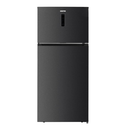 Total No-Frost Double Door Refrigerator with Adjustable Thermostat, Stainless Steel Premium Body Finish, Multi-Airflow, Recessed Chrome Handles, Tempered Glass Shelves, Chiller Fresh Box, Faster Cooling, LED Lighting 140 W GRF5807SXHN Grey