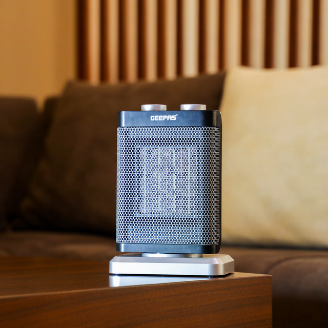 PTC Fan Heater, Ceramic Heating Element, Overheat Protection | Safety Tip-Over Switch | Adjustable Thermostat 1500 W GRH28529 Black & Silver