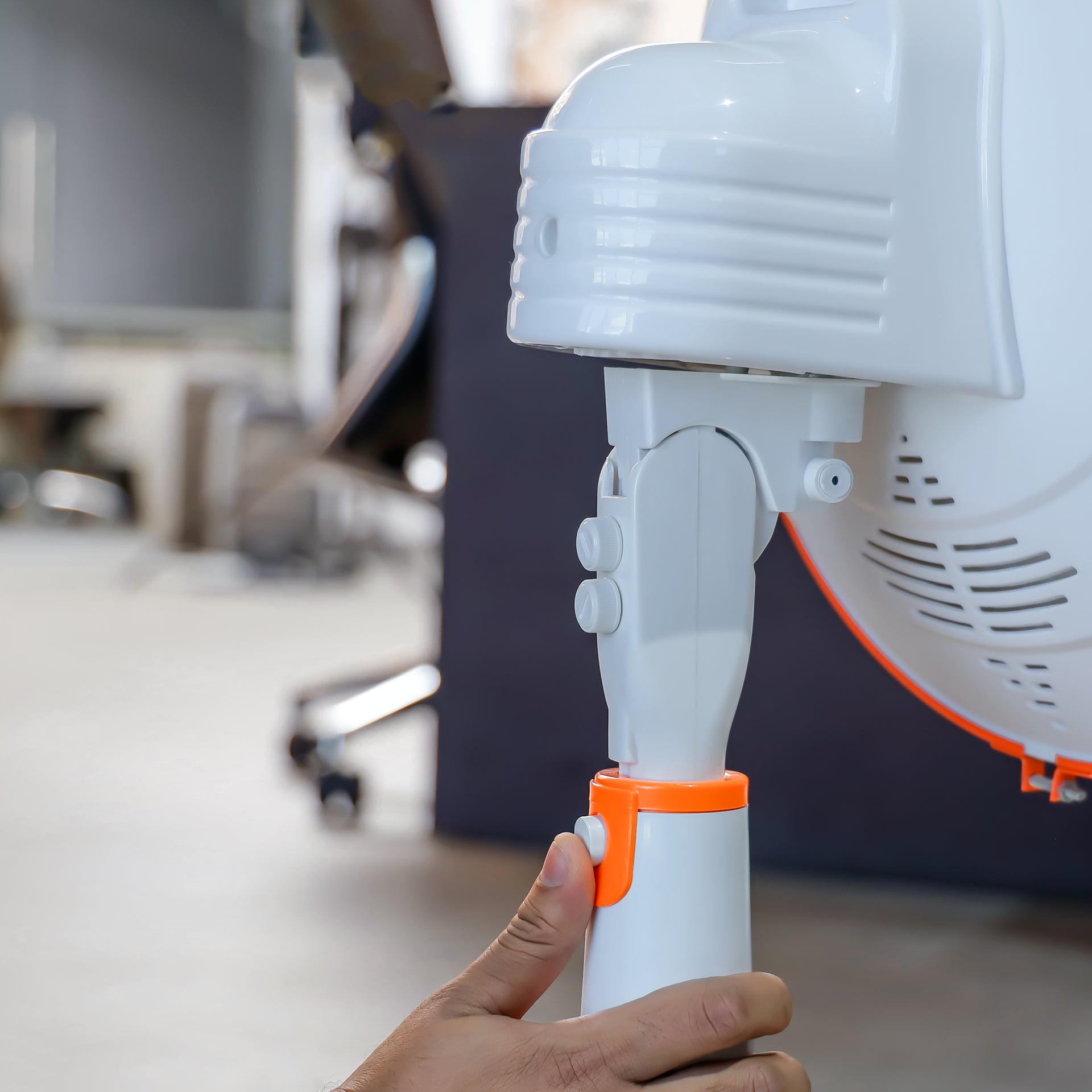 Halogen Stand Heater| High Performance Heater, 1 Hour Timer| Bending/Lifting Of Head Function, Height Adjustable Body And Safety Tip-Over Switch| Perfect For Home And Office Use, Portable With A Carry Handle 1000 W GRH9547 White/Orange