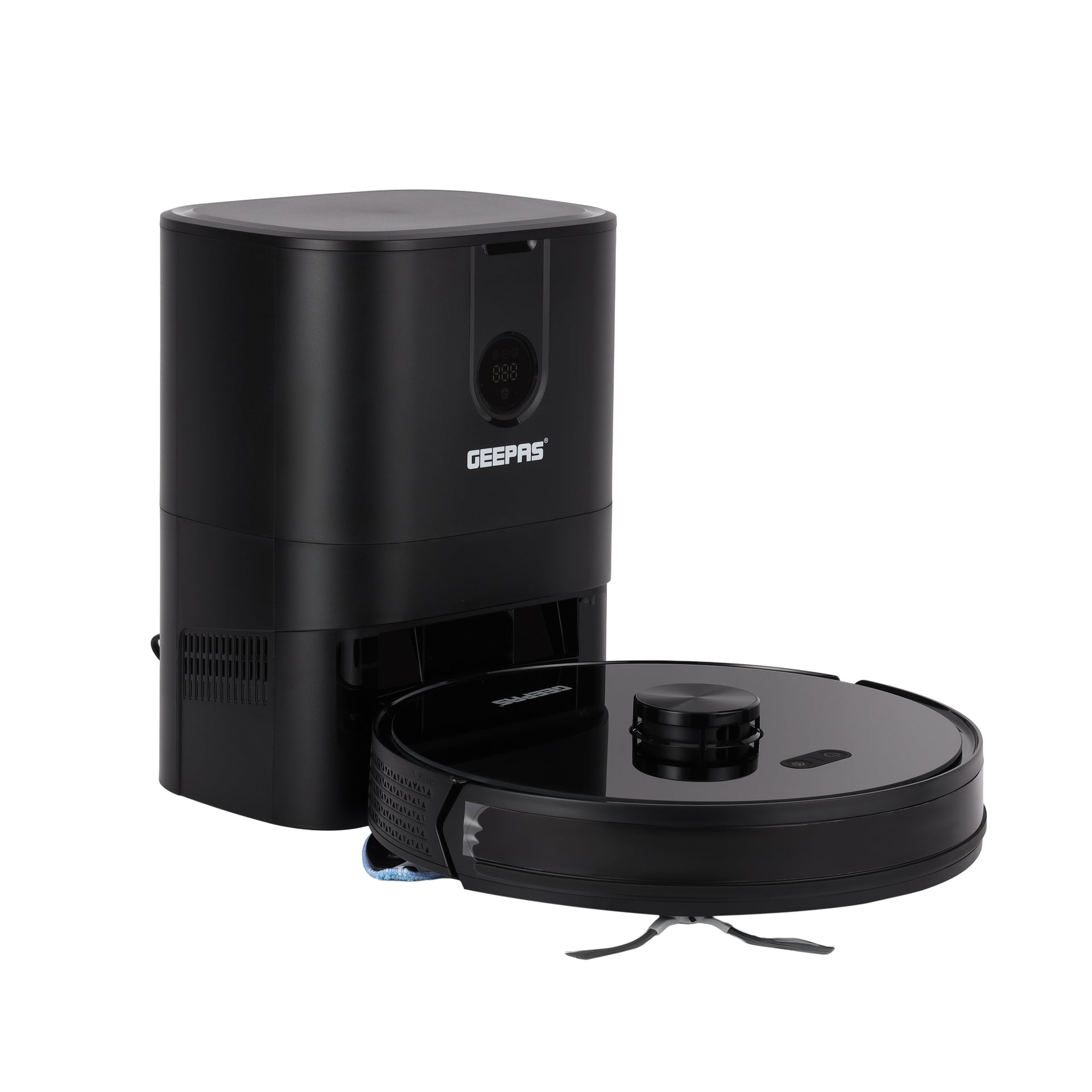 2 In 1 Wet & Dry Robot Vacuum Cleaner | LDS Navigation, TUYA App Control | 4 Cleaning Modes 2600 mAh Battery & Auto Recharge | 4 Anti Drop Sensors, Remote Control, Brushless Motor | GRVC19058 19 W GRVC19058 black