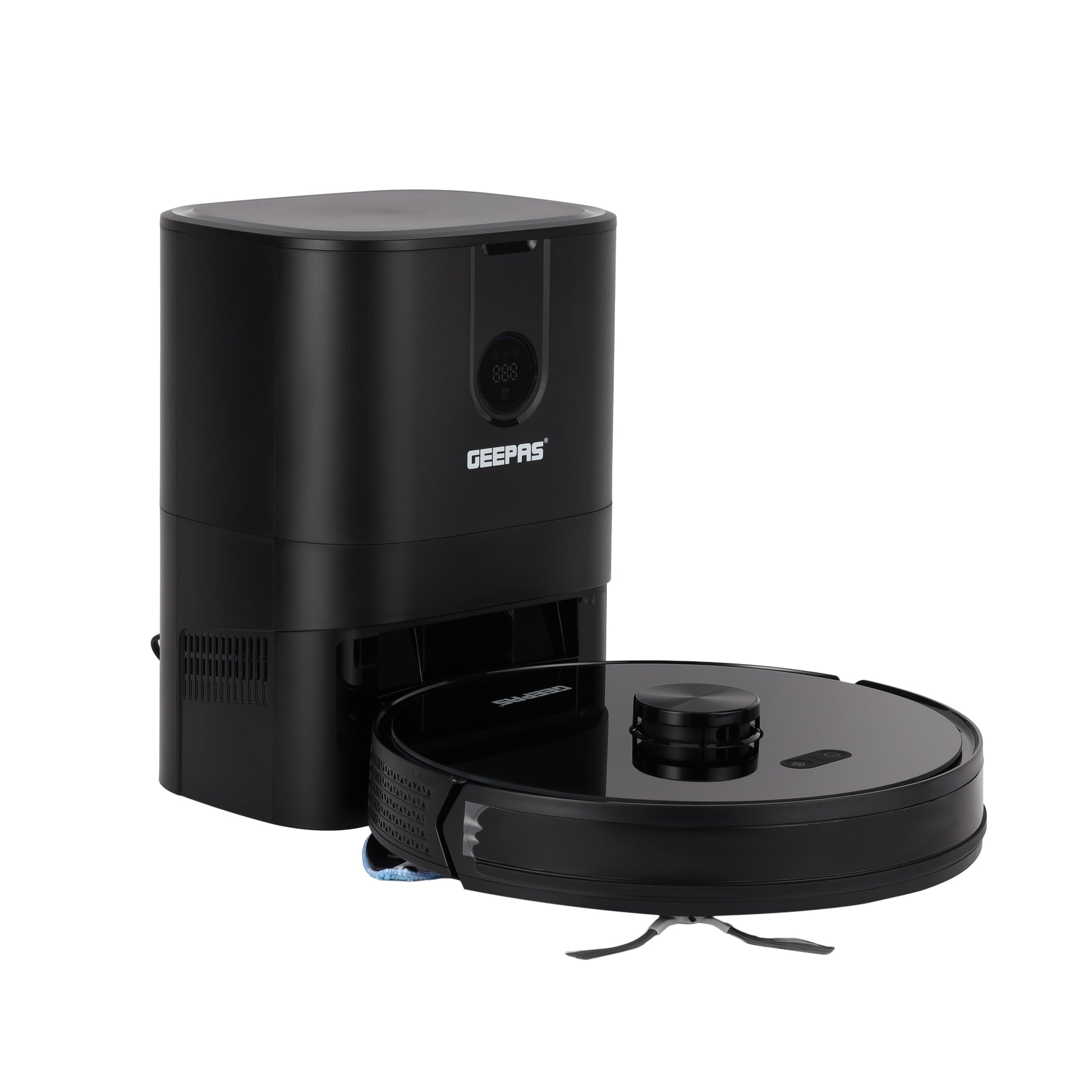 2 In 1 Wet & Dry Robot Vacuum Cleaner | LDS Navigation, TUYA App Control | 4 Cleaning Modes 2600 mAh Battery & Auto Recharge | 4 Anti Drop Sensors, Remote Control, Brushless Motor | GRVC19058 19 W GRVC19058 black
