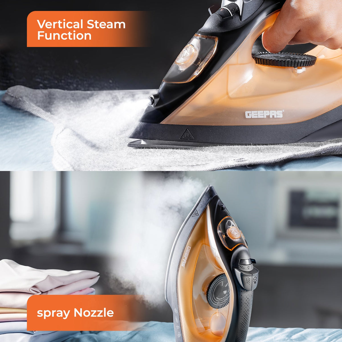 Geepas Steam Iron, Assorted Color, GSI7783