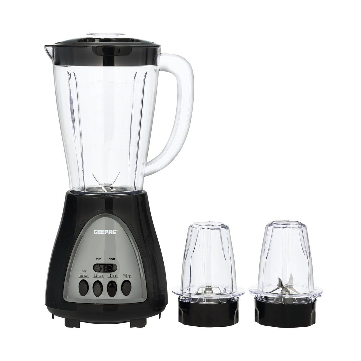 3-In-1 Blender With Stainless Steel Blades, Turbo Button For Ice Crushing, 3 Speed With Pulse Function, Overheat Protection, Powerful Motor 1.8 L 600 W GSB44034N Multicolour