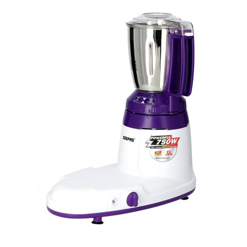Multifunctional Mixer Grinder Stainless Steel Jars with Lockable Lid Perfect for Dry and Wet Fine Grinding  3 Speed powerful motor 1.5 L 750 W GSB44067 White/Purple/Silver