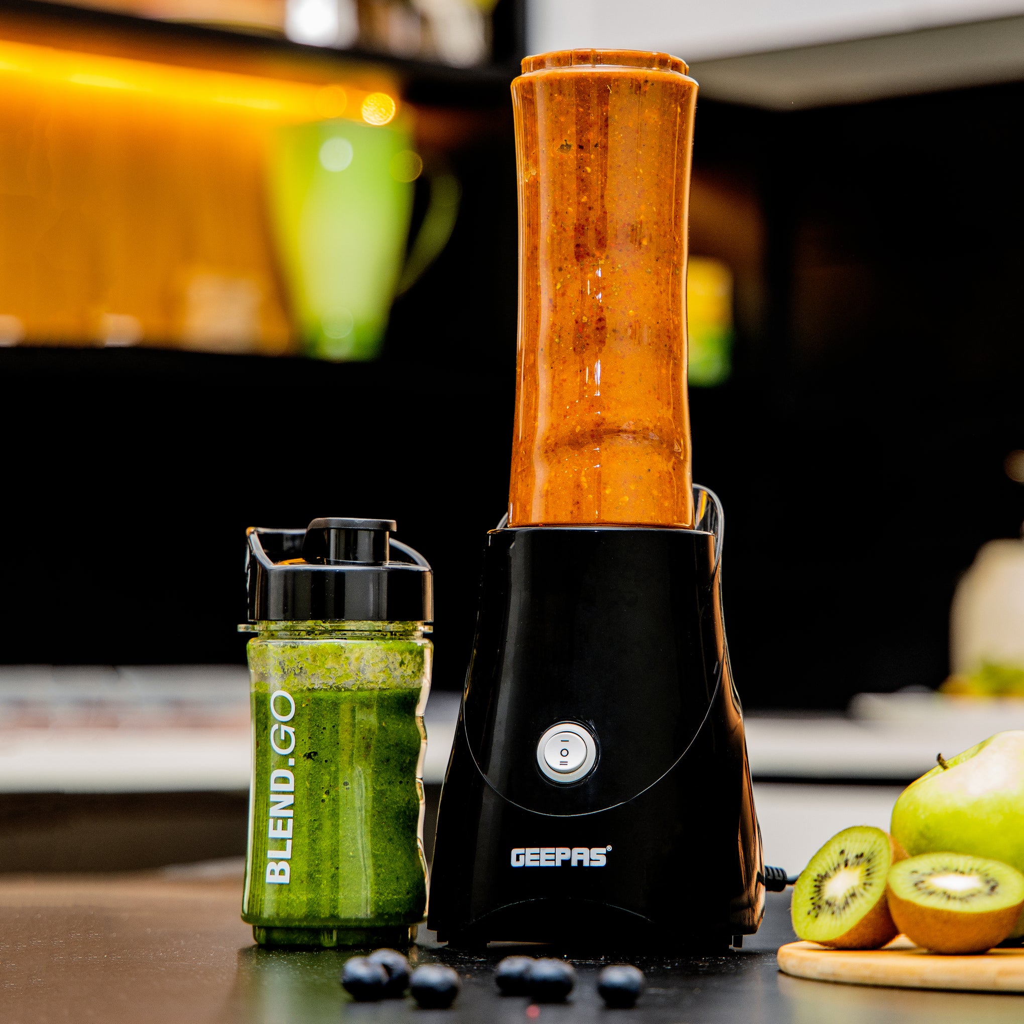 Personal Blender | Stainless Steel Blade - Safety Lock, 570ml & 400ml BPA-Free Tritan Jar, Multi- Safe Protection, Abs Plastic Housing 500 W GSB44075 Black