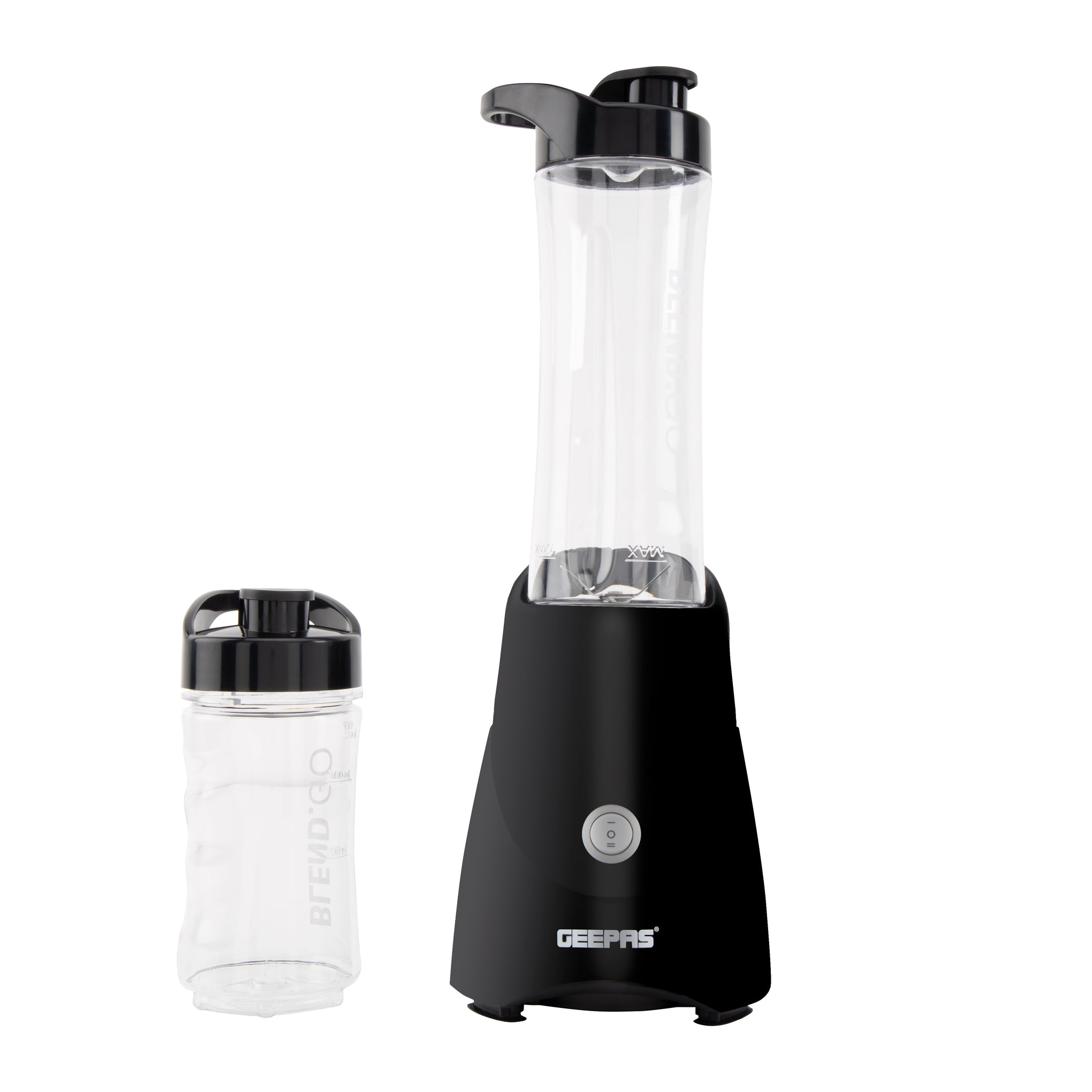 Personal Blender | Stainless Steel Blade - Safety Lock, 570ml & 400ml BPA-Free Tritan Jar, Multi- Safe Protection, Abs Plastic Housing 500 W GSB44075 Black