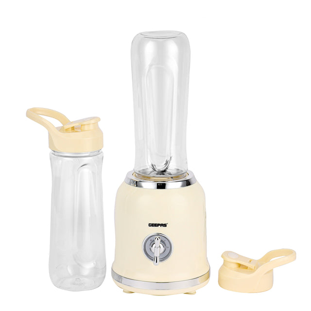Personal Blender With 2 Speed & Pulse Mode , 6 Pcs Stainless Steel Blades, 2 Pcs BPA Free Tritan Bottles, AC Motor, PP Housing, Non Slipping Foot 0.6 L 300 W GSB44113 White