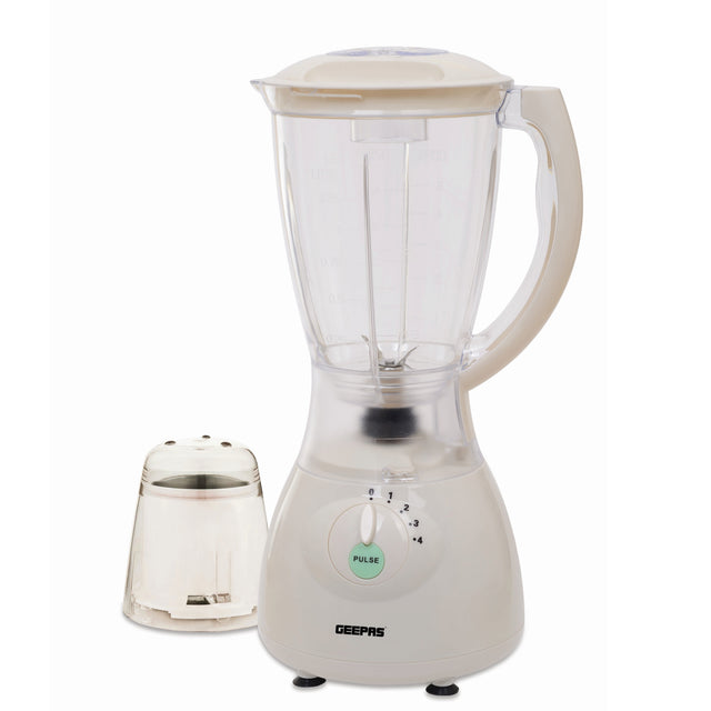 Multifunction Glass Jug Blender Smoothie Maker Stainless Steel Cutting Blades And 4 Speed Control With Pulse 1.5 L 400 W GSB5484 White