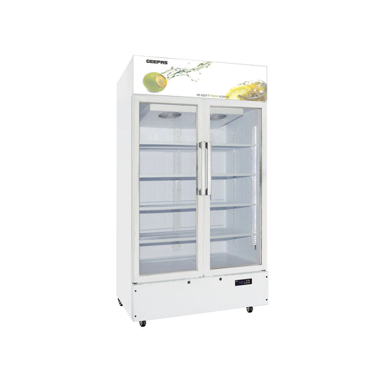 768L Double Door Showcase Chiller | No-Frost Fan Cooling Beverage & Pastry Display Refrigerator | Low Noise & Voltage, Digital Control, White (2-Year Warranty) 768 L 450 W GSC7700RN White