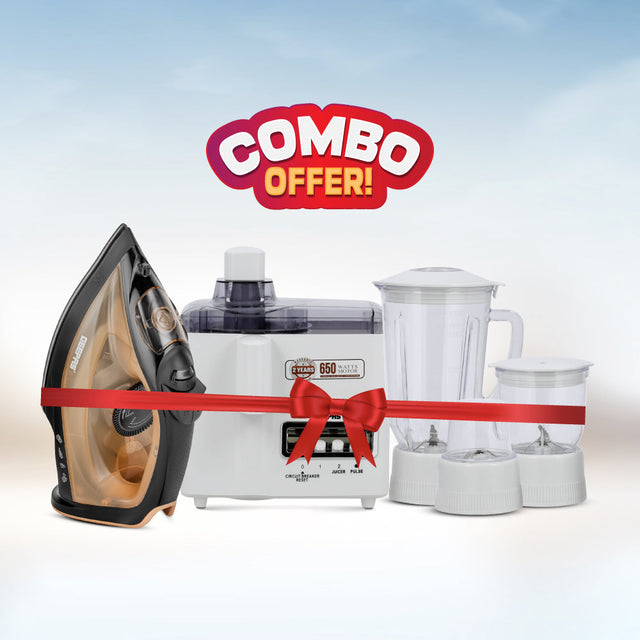 Kitchen & Laundry Combo | Steam Iron & 4-in-1 Food Processor Combo